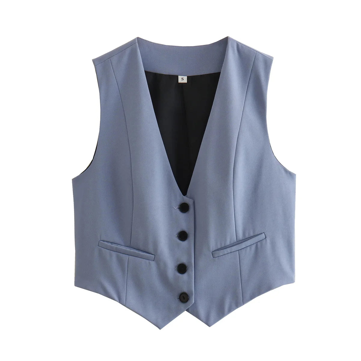 Fashion Women Vest Sleeveless Vests for Women Chic V-Neck Single-Breasted Ladies Elegant White Waistcoat Tops