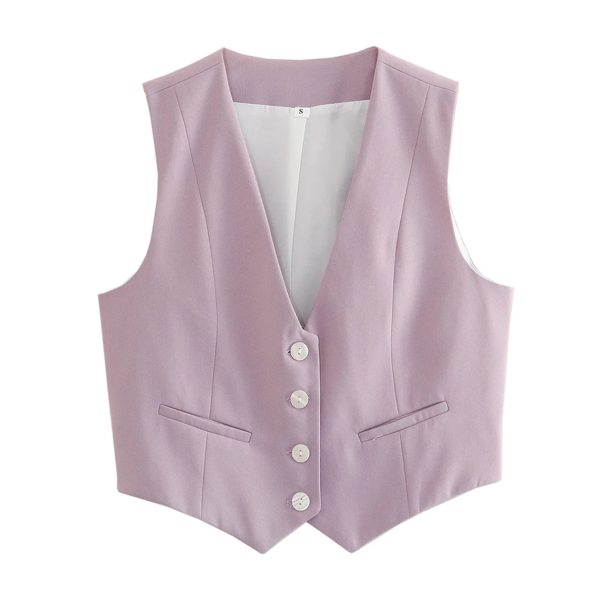 Fashion Women Vest Sleeveless Vests for Women Chic V-Neck Single-Breasted Ladies Elegant White Waistcoat Tops